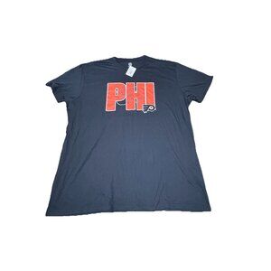 NHL Philadelphia Flyers Logo T Shirt 2XLarge Black NHL Mens New NWT